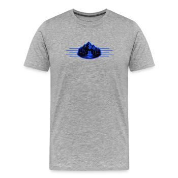 Paysage montagneux Cascade forestière - T-shirt bio Premium Homme - gris chiné - Devant - Damien (186cm)