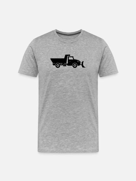 Schneepflugwagen - Männer Premium Bio T-Shirt - Grau meliert
