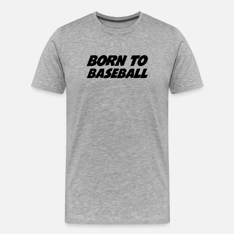 Geboren im Baseball - Männer Premium Bio T-Shirt - Grau meliert