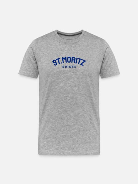St. Moritz - Suisse - Switzerland - Swiss - Men's Premium Organic T-Shirt - heather grey
