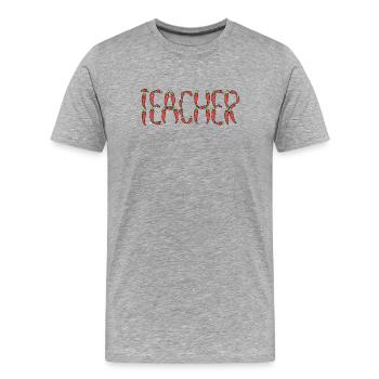 Professeur de chili - T-shirt bio Premium Homme - gris chiné - Devant - Damien (186cm)