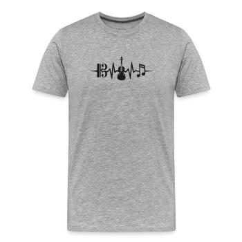 Alto, battement de cœur, tonalité alto, altiste, altiste - T-shirt bio Premium Homme - gris chiné - Devant - Damien (186cm)