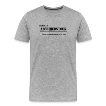 Tournée d’adieu - T-shirt bio Premium Homme - gris chiné - Devant - Damien (186cm)