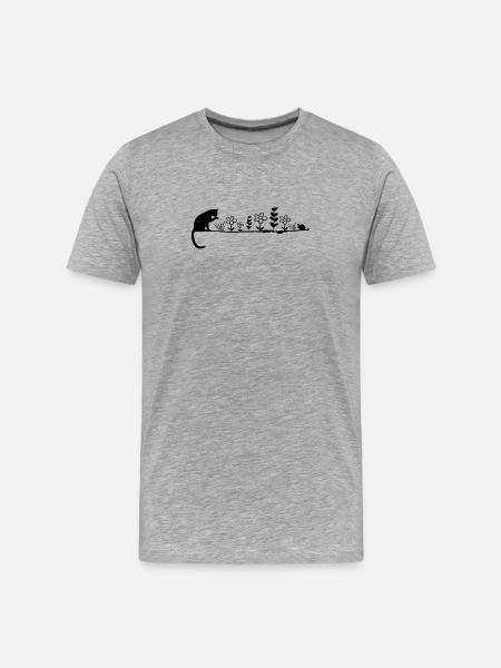 Cat & Mouse – Minimal Black Design - Men's Premium Organic T-Shirt - heather grey