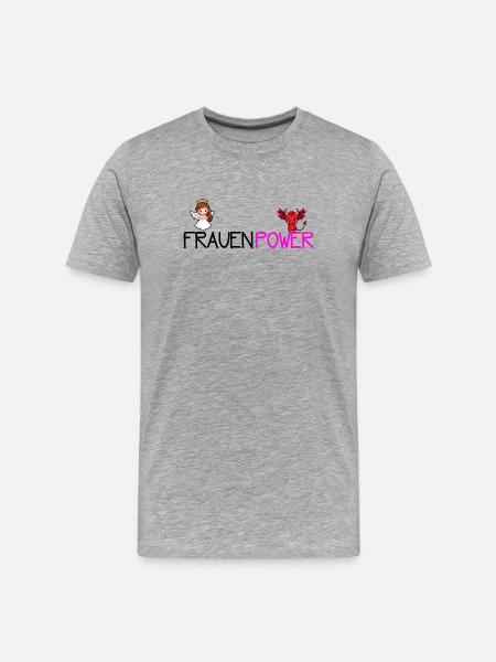 Frauenpower - Männer Premium Bio T-Shirt - Grau meliert