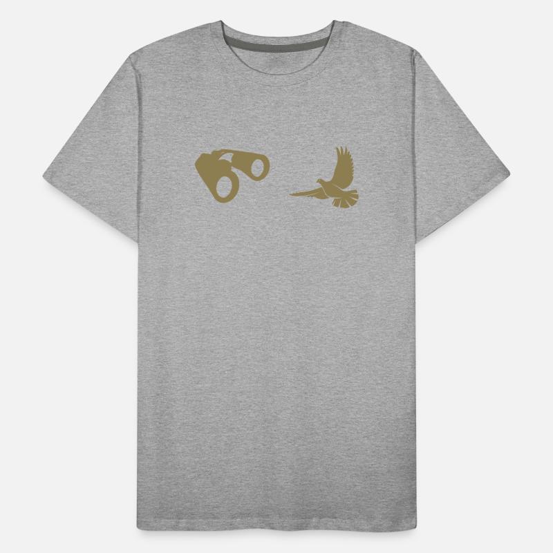 Minimalist Bird Watching Silhouette Men's Premium Organic T-Shirt