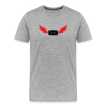 Courrier express enveloppe ailée poste - T-shirt bio Premium Homme - gris chiné - Devant - Damien (186cm)
