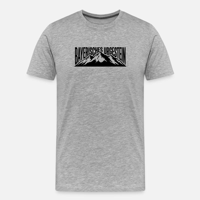 Bayrisches Urgestein - Männer Premium Bio T-Shirt - Grau meliert