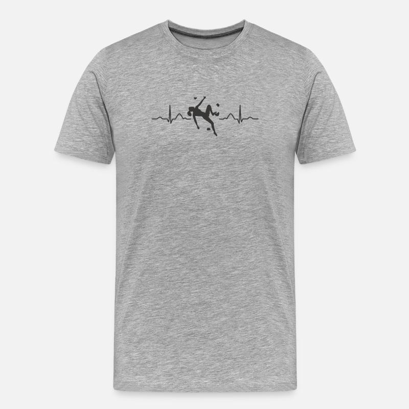 Boulderer Herzschlag Boulder Bouldern - Männer Premium Bio T-Shirt - Grau meliert