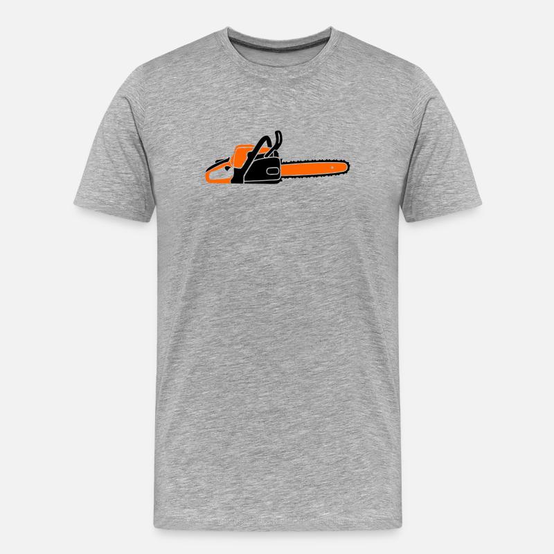 Tronçonneuse Tronçonneuse Bûcheron Bûcheron - T-shirt bio Premium Homme - gris chiné