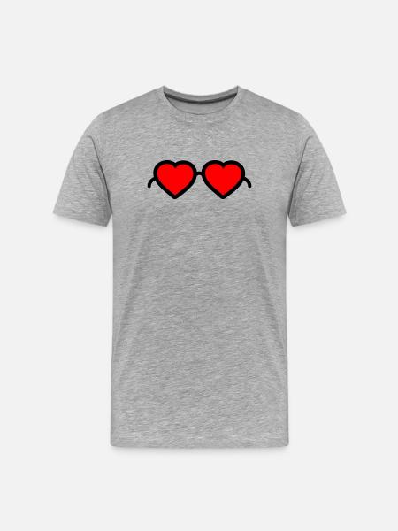 Heart Glasses - Men's Premium Organic T-Shirt - heather grey