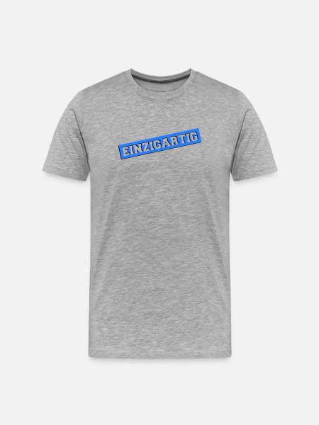 einzigartig02 - Männer Premium Bio T-Shirt - Grau meliert