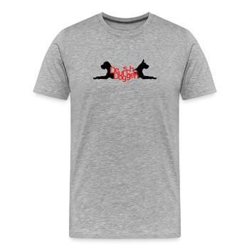 Dogues allemands - T / P - T-shirt bio Premium Homme - gris chiné - Devant - Damien (186cm)