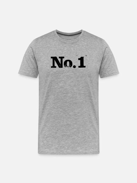 No. 1 - Number 1 - Men's Premium Organic T-Shirt - heather grey