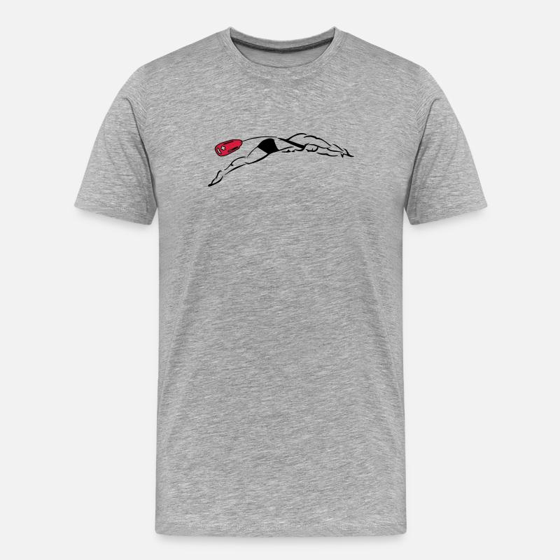 Rettungsschwimmer Tauch - Männer Premium Bio T-Shirt - Grau meliert