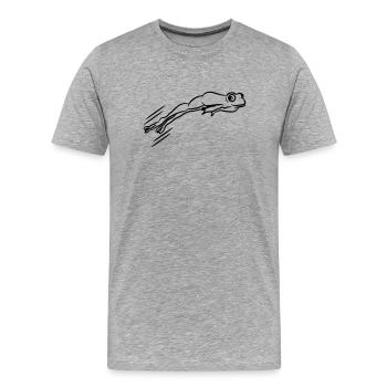 Frosch springen - Männer Premium Bio T-Shirt - Grau meliert - Vorne - Damien (186cm)