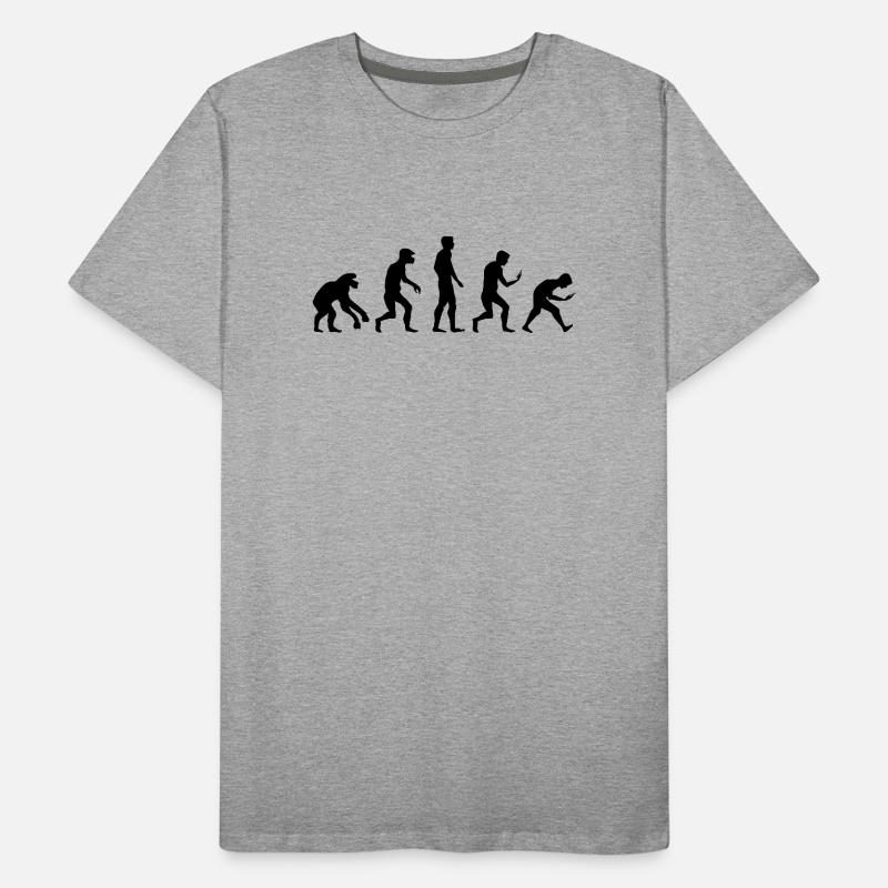 funny evolution smartphone mobile phone addiction icon Men's Premium Organic T-Shirt