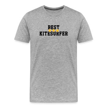 Kitesurfen / Kitesurfer / Kiteboarden / Kitesurf - Männer Premium Bio T-Shirt - Grau meliert - Vorne - Damien (186cm)