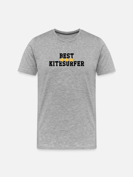 Kiteboarding Kitesurfing Kitesurf Kitesurfer - Men's Premium Organic T-Shirt - heather grey