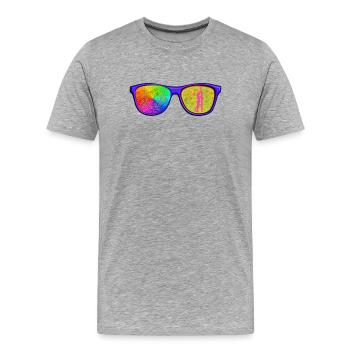 Cap mit Brille - Männer Premium Bio T-Shirt - Grau meliert - Vorne - Damien (186cm)