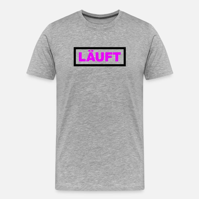 Läuft - Männer Premium Bio T-Shirt - Grau meliert