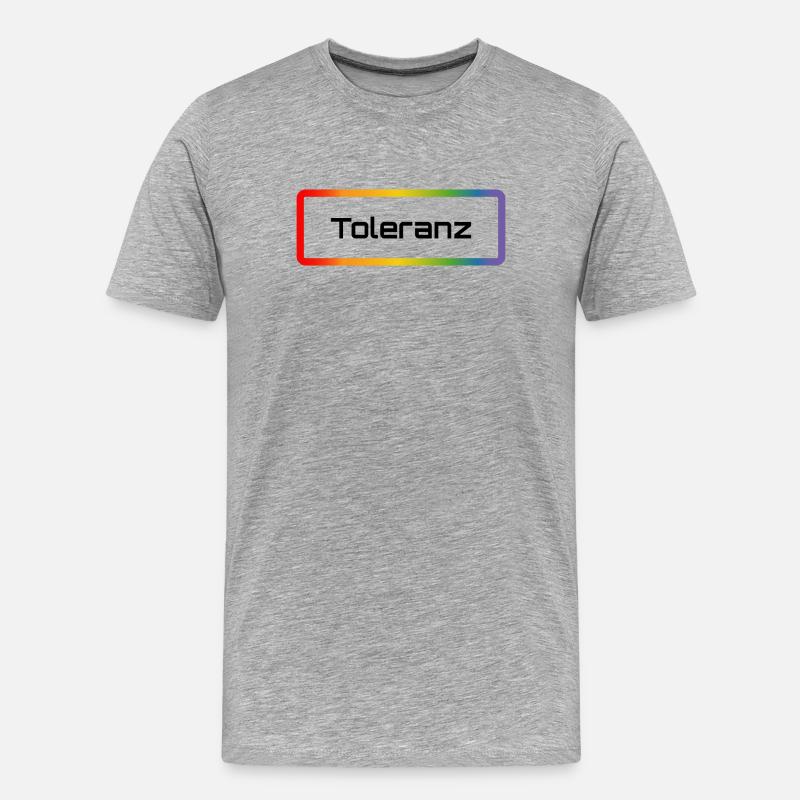 Regenbogen Toleranz - Männer Premium Bio T-Shirt - Grau meliert