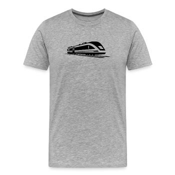 Graphique de train - T-shirt bio Premium Homme - gris chiné - Devant - Damien (186cm)