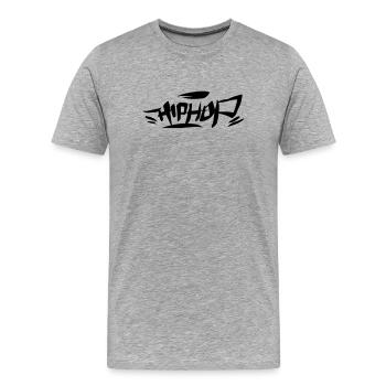 Graffiti Tag HipHop Simple 01 1C - Männer Premium Bio T-Shirt - Grau meliert - Vorne - Damien (186cm)