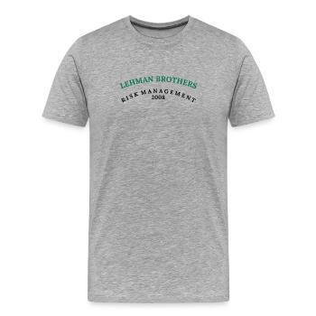 Lehman Brothers-Holdings Inc Bestickte - Männer Premium Bio T-Shirt - Grau meliert - Vorne - Damien (186cm)
