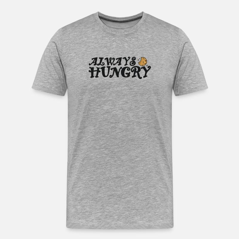 Always hungry mit Cookie - Männer Premium Bio T-Shirt - Grau meliert