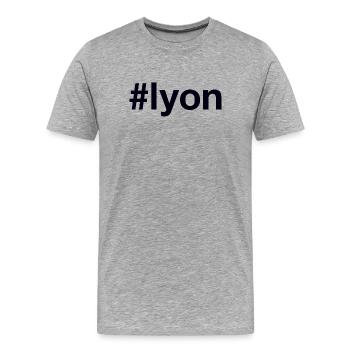 LYON Hashtag - T-shirt bio Premium Homme - gris chiné - Devant - Damien (186cm)