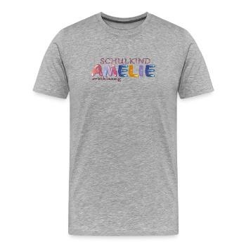 Schoolchild Amelie School - Men's Premium Organic T-Shirt - heather grey - Front - Damien (186cm)