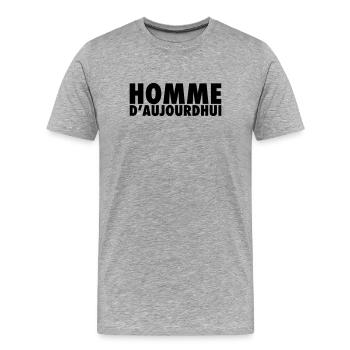 Homme D’aujourd’hui - Style Masculin Moderne - T-shirt bio Premium Homme - gris chiné - Devant - Damien (186cm)