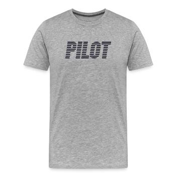 pilote - T-shirt bio Premium Homme - gris chiné - Devant - Damien (186cm)