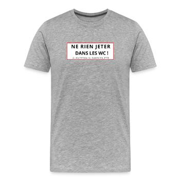 WC - T-shirt bio Premium Homme - gris chiné - Devant - Damien (186cm)