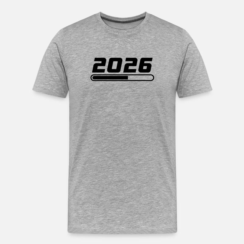 2026 Loading - Männer Premium Bio T-Shirt - Grau meliert