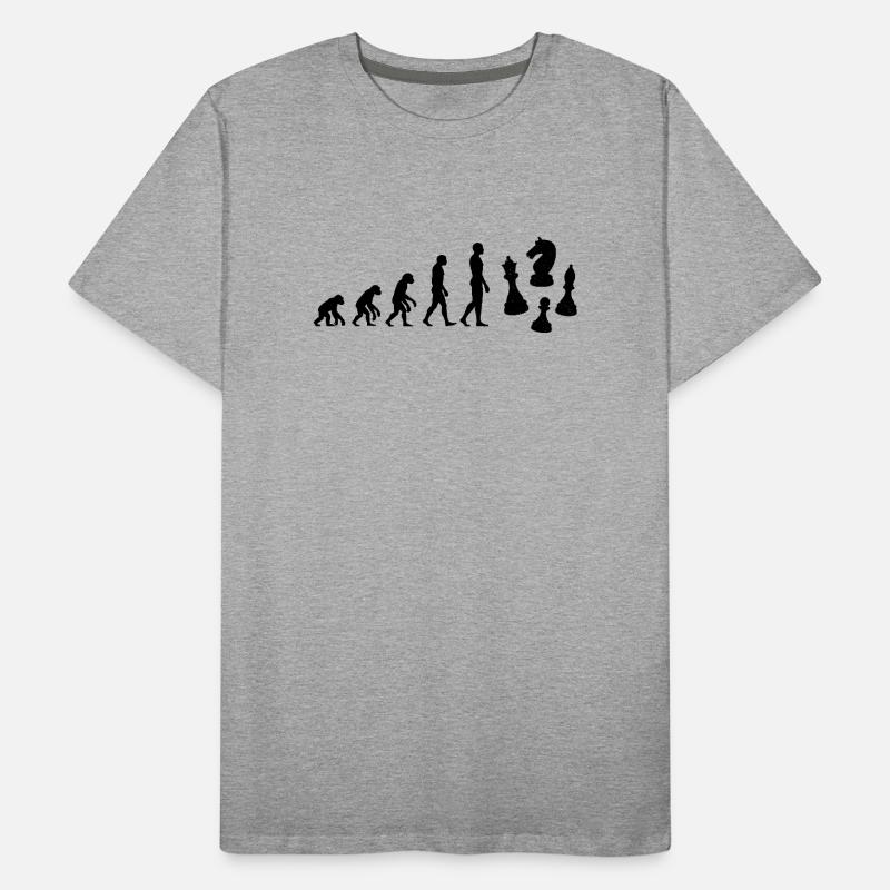 ÉVOLUTION : NÉS AUX ÉCHECS ! FANS D’ÉCHECS & PASSION T-shirt bio Premium Homme