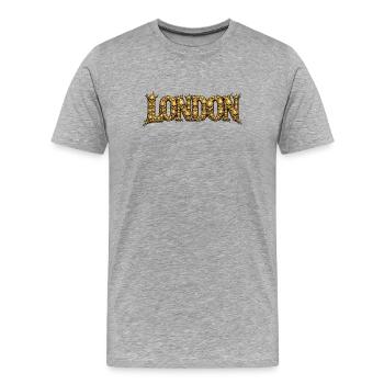 Fontaine du Crâne d’Or - T-shirt bio Premium Homme - gris chiné - Devant - Damien (186cm)