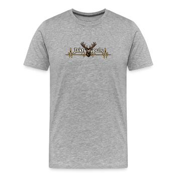 Jagdpuls Herz - Männer Premium Bio T-Shirt - Grau meliert - Vorne - Damien (186cm)