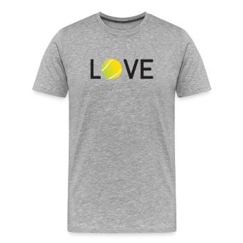 Tennis-Liebhaber - Männer Premium Bio T-Shirt - Grau meliert - Vorne - Damien (186cm)