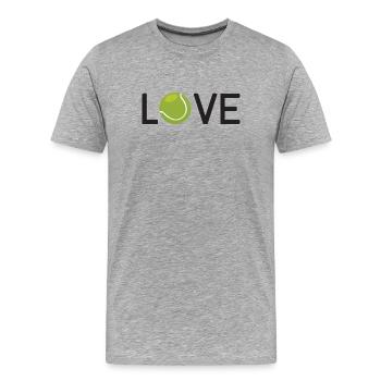 Tennisliebhaber - Männer Premium Bio T-Shirt - Grau meliert - Vorne - Damien (186cm)