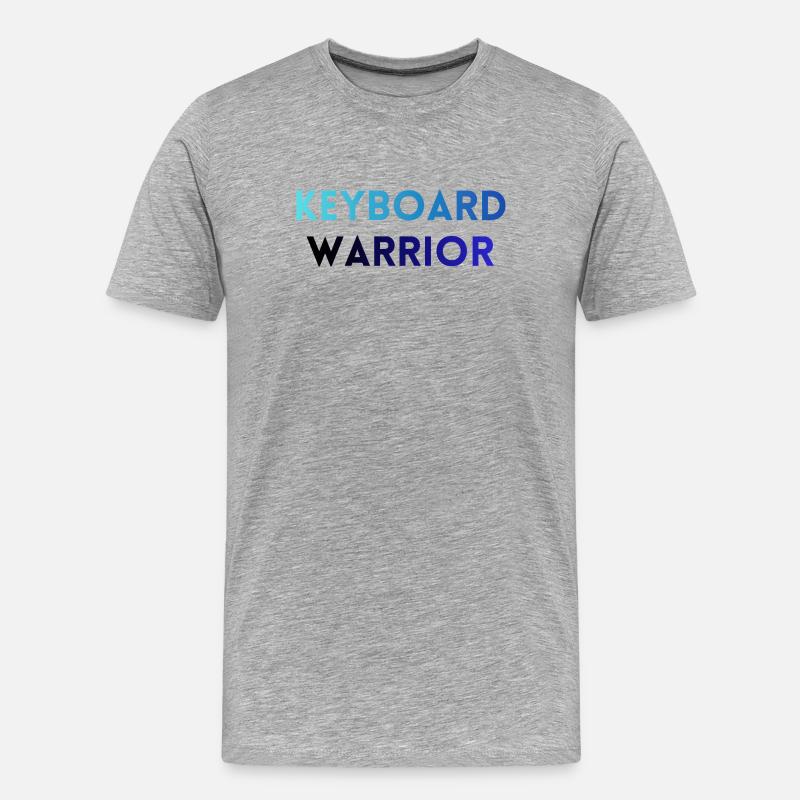 Gamer-/Programmierer-T-Shirt – Keyboard Warrior - Männer Premium Bio T-Shirt - Grau meliert
