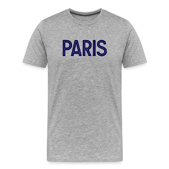 Paris Midnight Blue Geometrische Typografie - Männer Premium Bio T-Shirt - Grau meliert - Vorne - Damien (186cm)