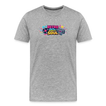 Retro 80er Soul Boombox - Männer Premium Bio T-Shirt - Grau meliert - Vorne - Damien (186cm)