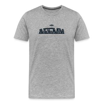 UFO-Steinkreis - Männer Premium Bio T-Shirt - Grau meliert - Vorne - Damien (186cm)