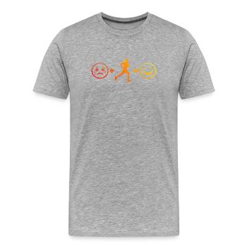 Geschenkidee für einen Running mit Running - Männer Premium Bio T-Shirt - Grau meliert - Vorne - Damien (186cm)