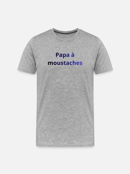 papa_moustaches - T-shirt bio Premium Homme - gris chiné