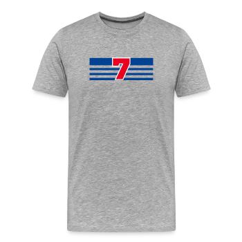 Numéro 7 France  - T-shirt bio Premium Homme - gris chiné - Devant - Damien (186cm)