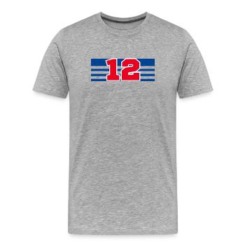 Numéro 12 France - T-shirt bio Premium Homme - gris chiné - Devant - Damien (186cm)
