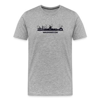 Washingtoner Skyline, Washington - T-shirt bio Premium Homme - gris chiné - Devant - Damien (186cm)
